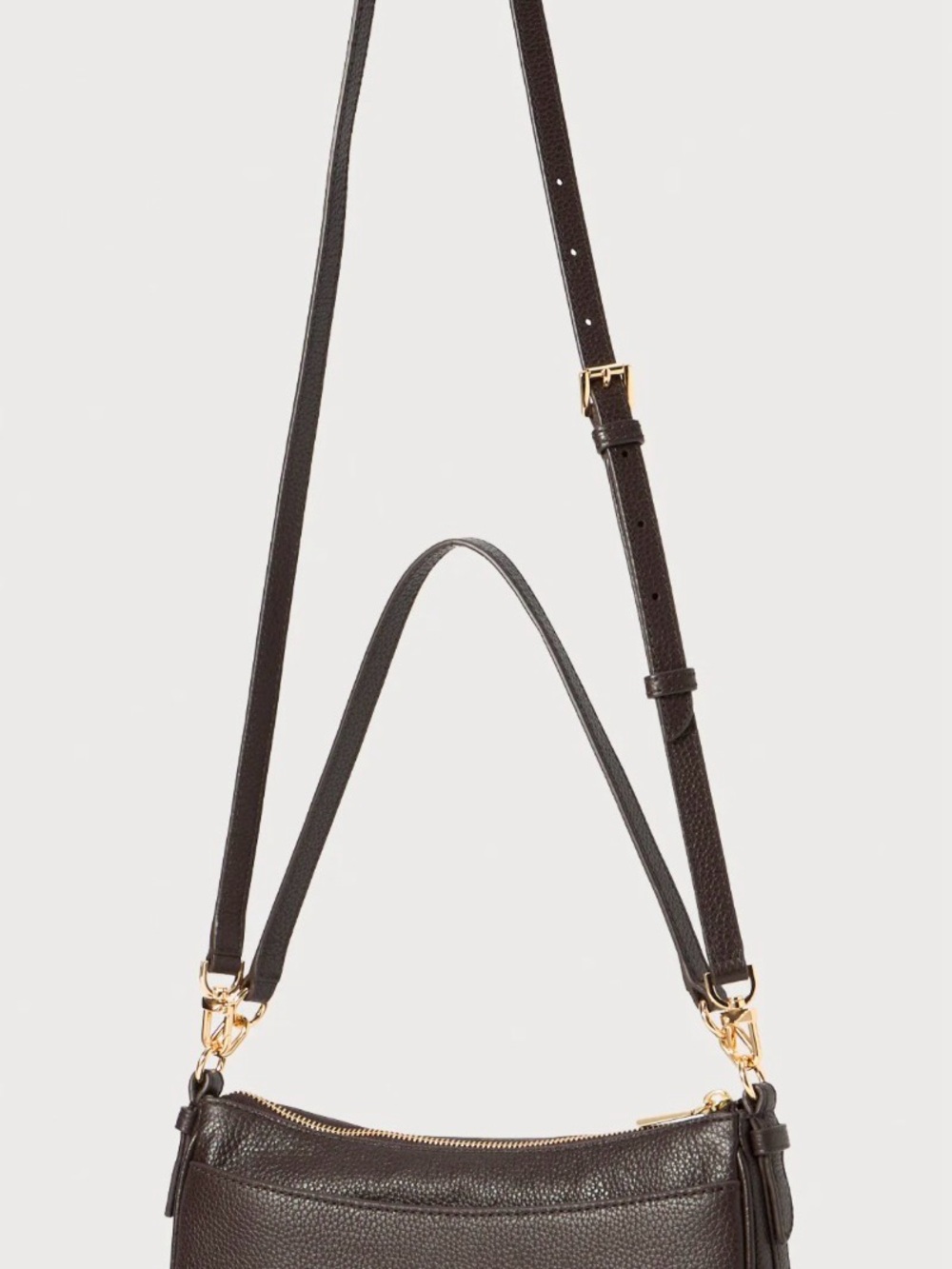 Michael Kors Pebbled Leather Crossbody in Brown with Gold Hardware Jet Set - Picture 3 of 9